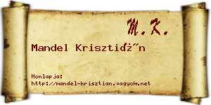 Mandel Krisztián névjegykártya